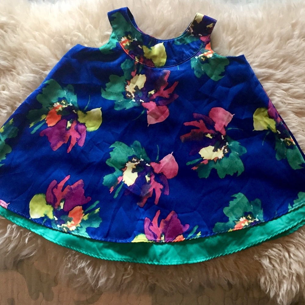 Floral satin feeling dress